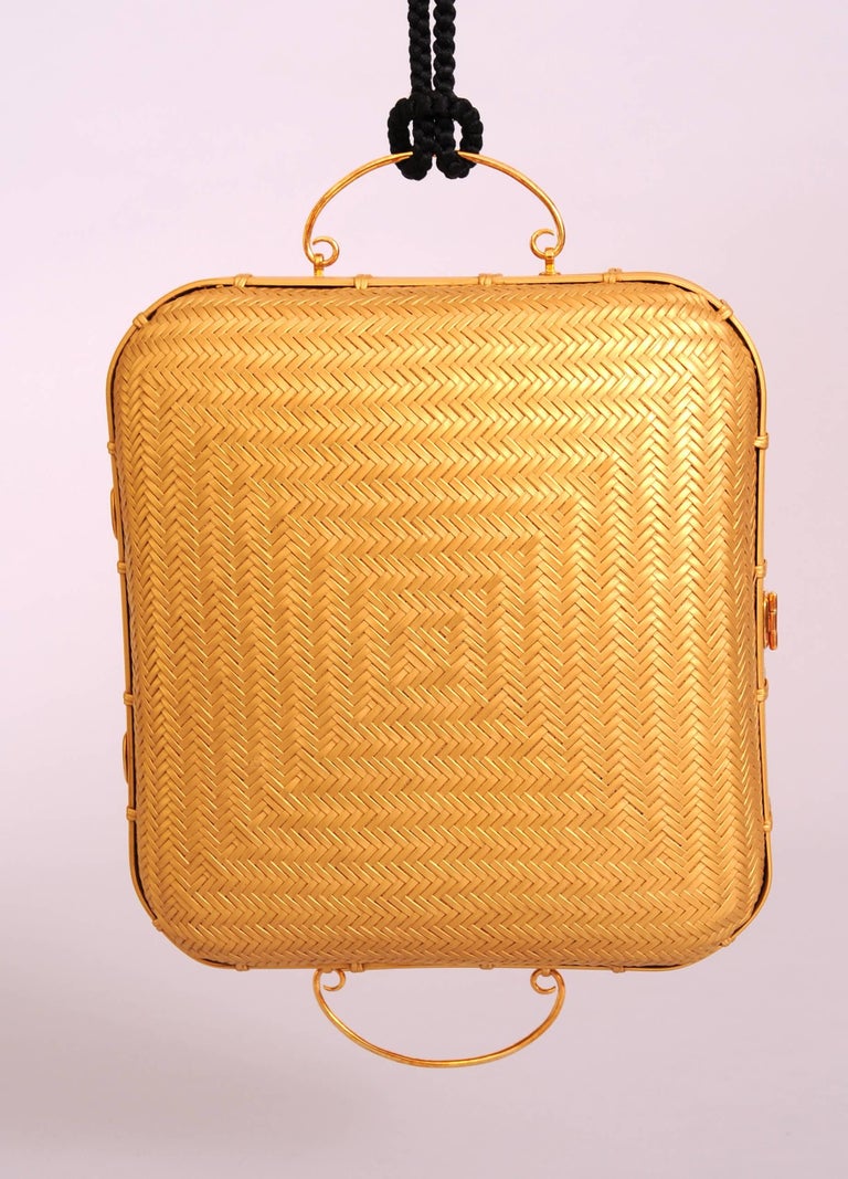 Elsa Peretti Tiffany and Co. 18K Gold, Silk and Hand Woven Bamboo