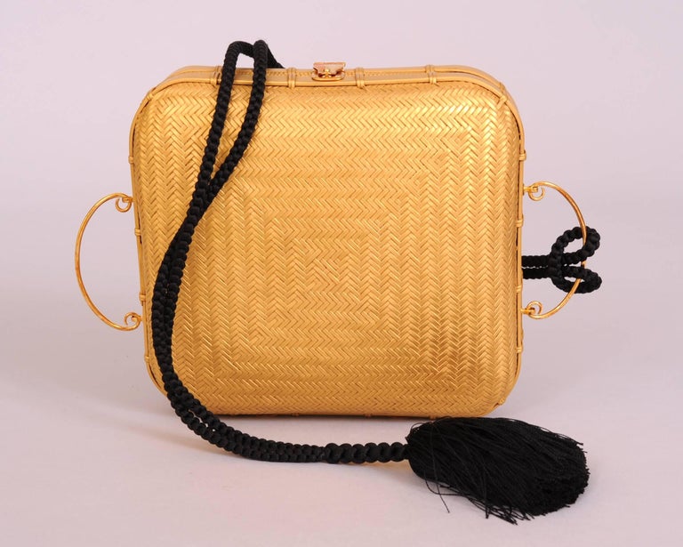 Elsa Peretti Tiffany and Co. 18K Gold, Silk and Hand Woven Bamboo