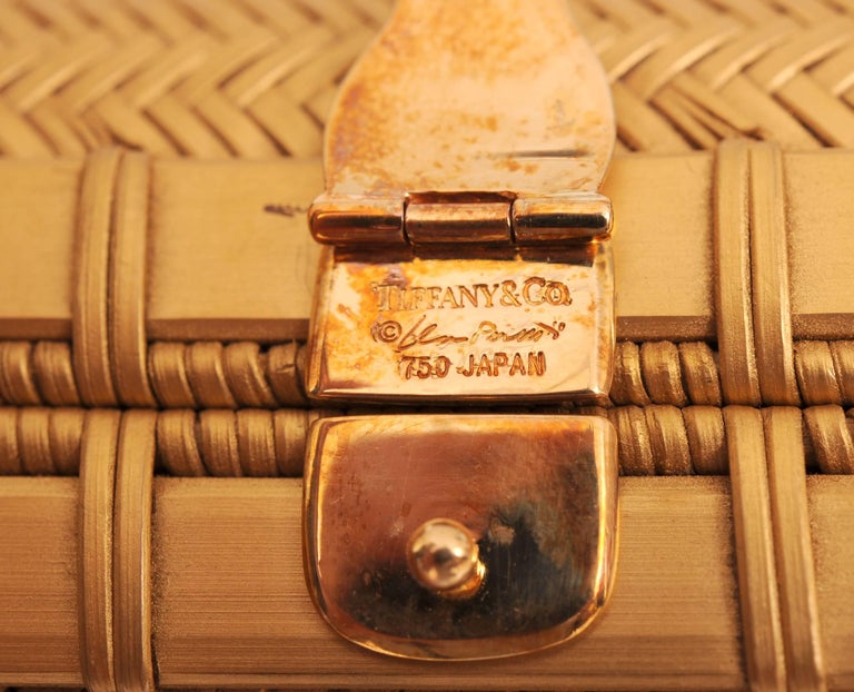 Elsa Peretti Tiffany and Co. 18K Gold, Silk and Hand Woven Bamboo