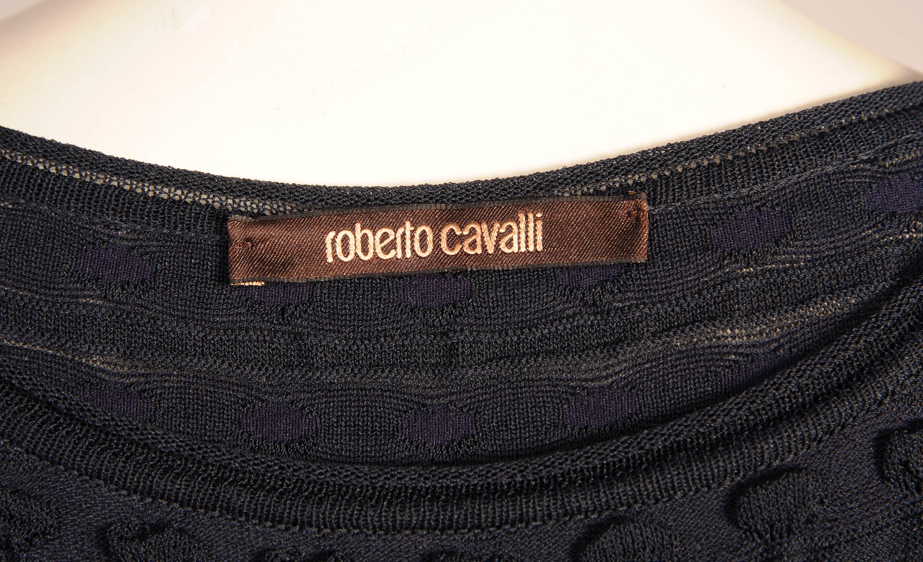 Women's or Men's Roberto Cavalli Navy Blue Knit Dress