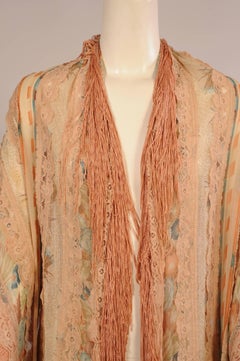 Koos van den Akker Lace Trimmed Chiffon Shawl with Fringe