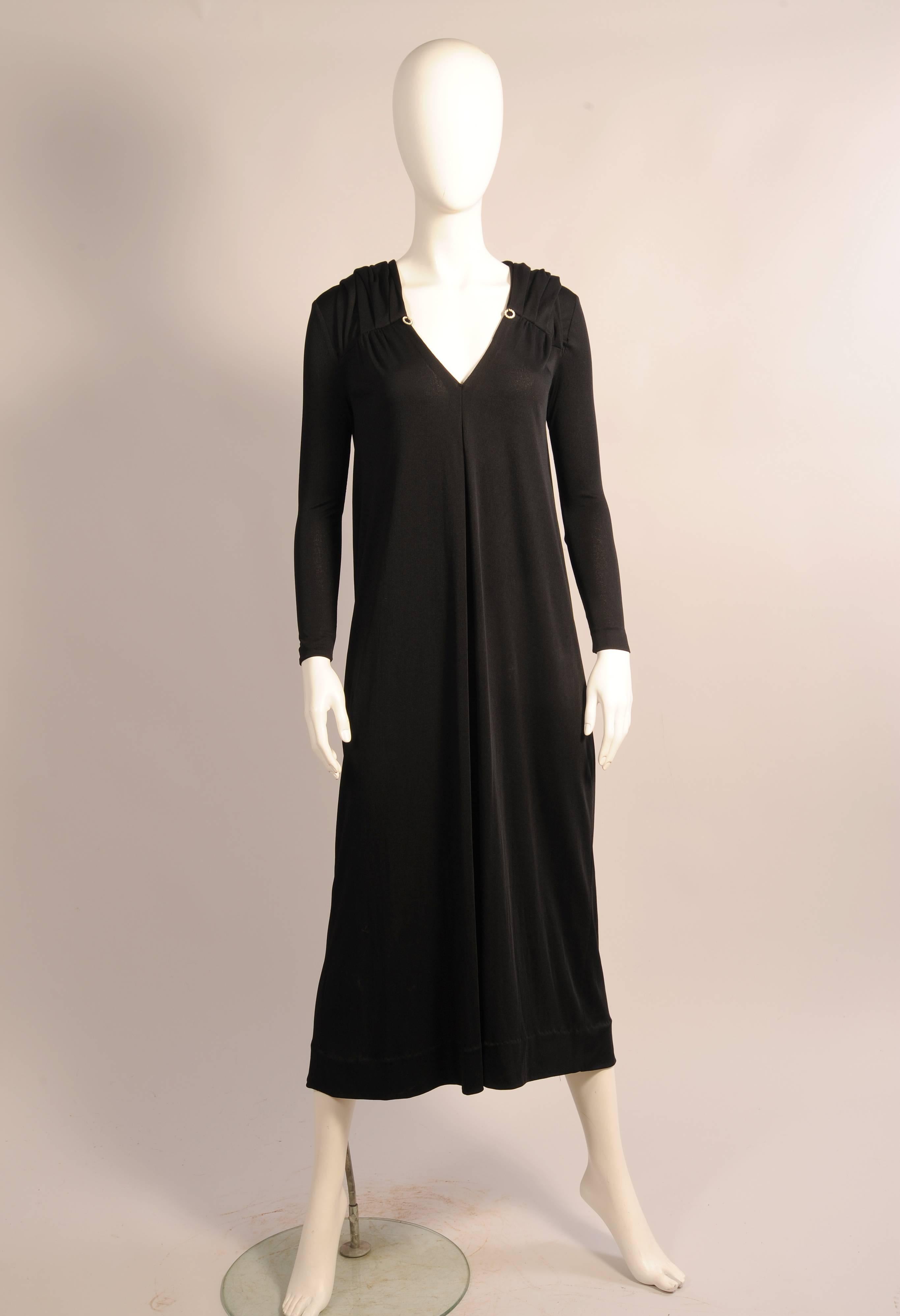 Italian Black Hooded Monastic Dress, 1970s  In Excellent Condition In New Hope, PA