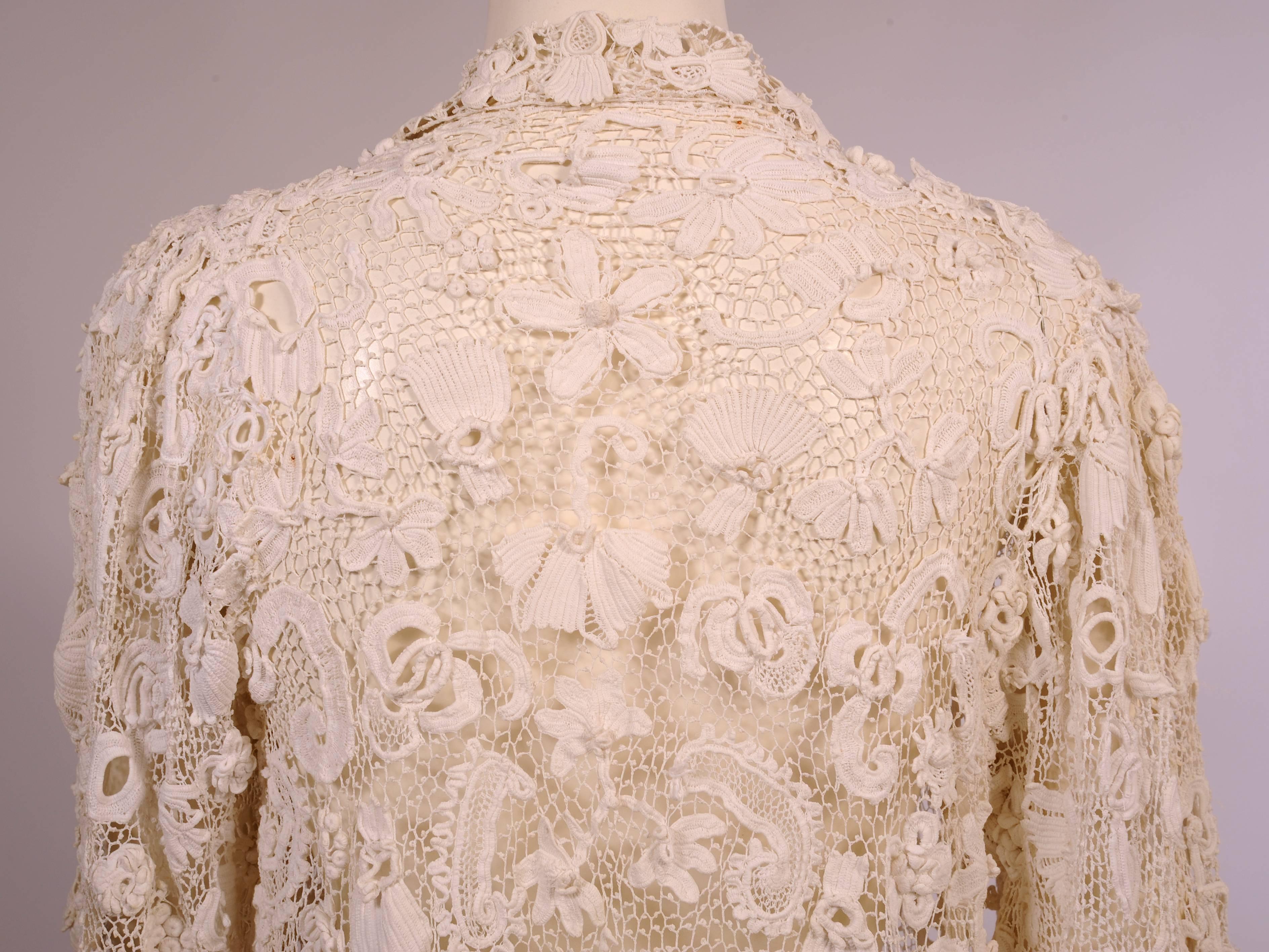 Irish Completely Hand Made Lace Coat, Circa 1910 3