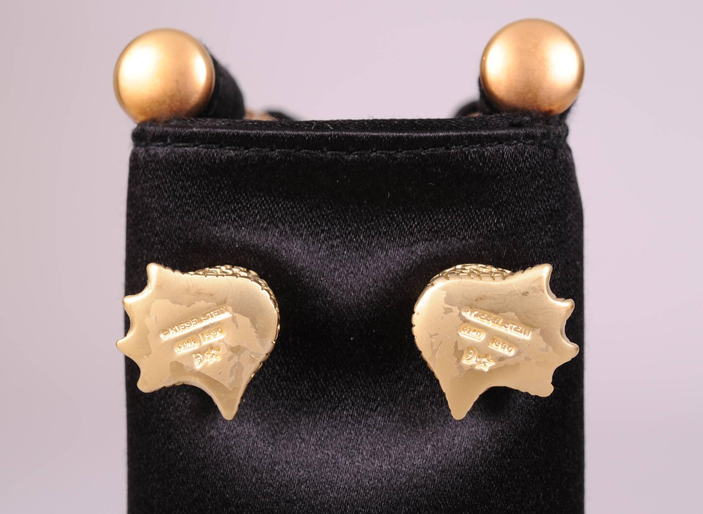 Barry Kieselstein-Cord Black Satin Evening Bag Gold Alligator Head and Feet In Excellent Condition In New Hope, PA
