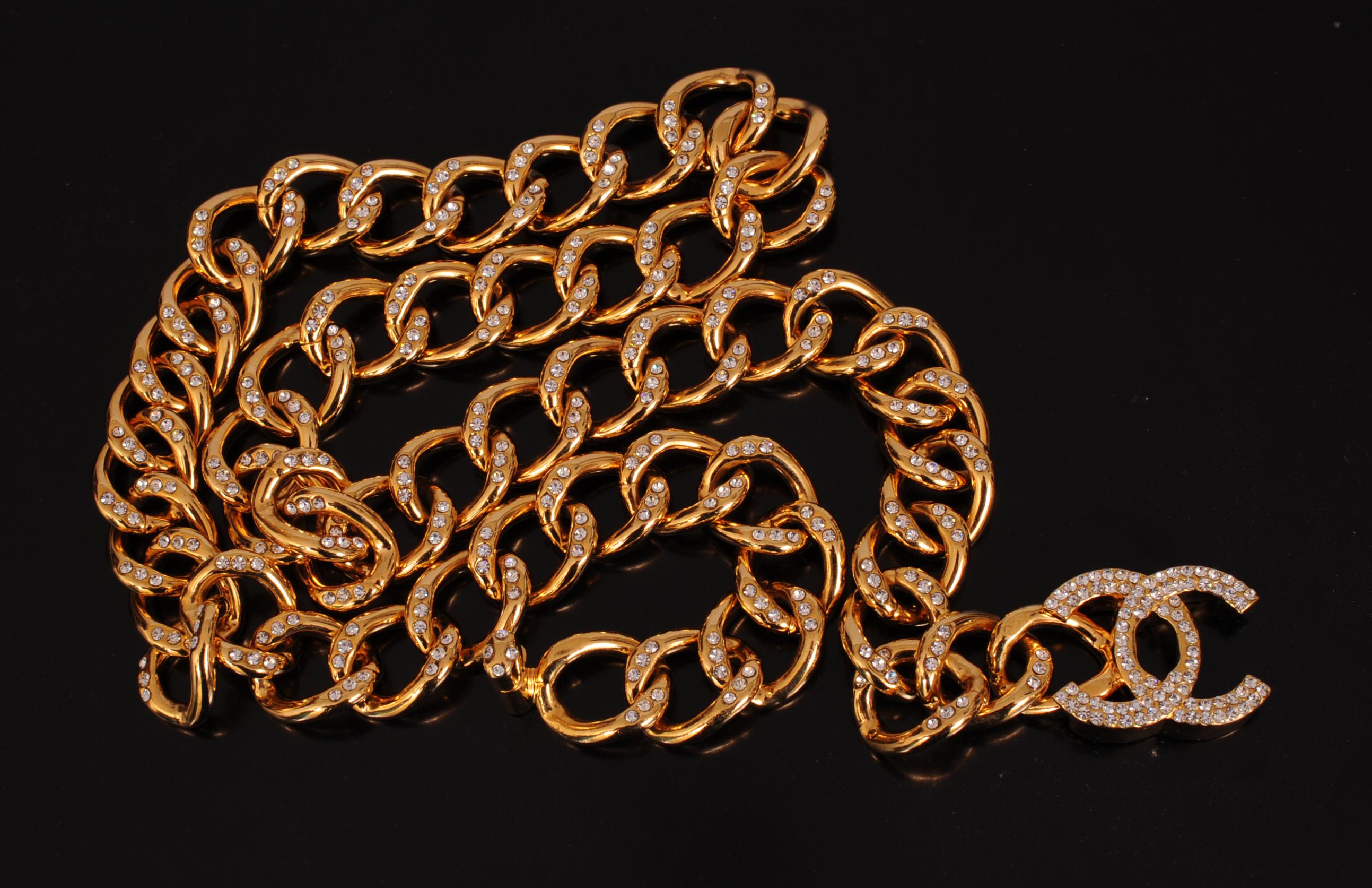 Chanel Diamante Studded Classic Chain Belt   1