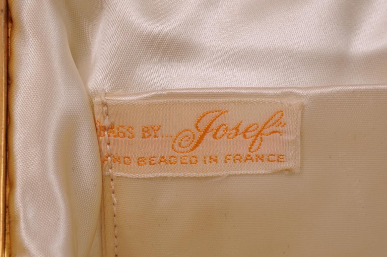 Josef Hand Beaded and Pastel Embroidered French Evening Bag, circa 1960