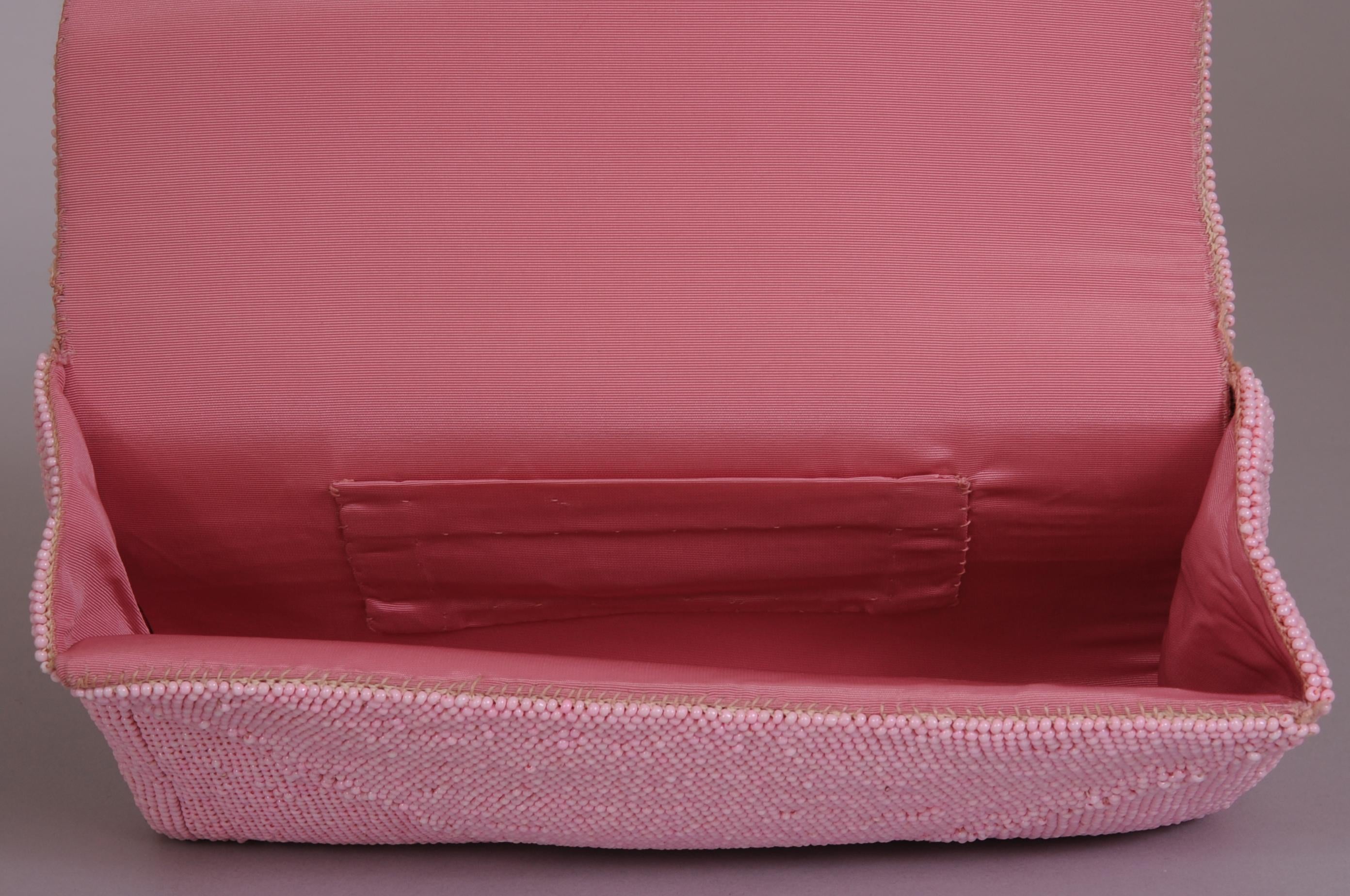 pink beaded bag