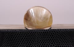 Desmo Black Lizard Clutch with Faceted Stone Clasp