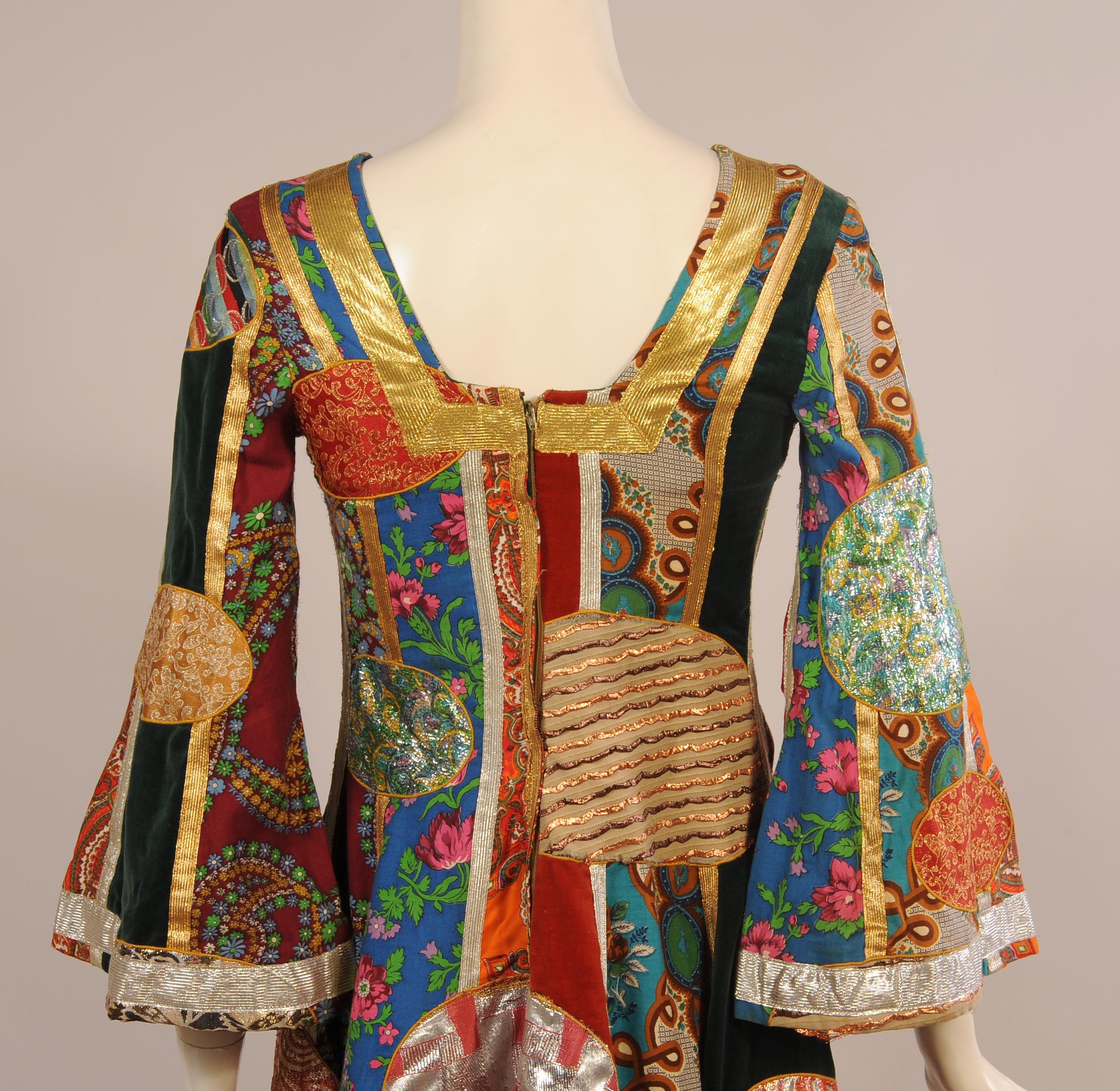 Brown Giorgio di Sant Angelo Patchwork Klimt Dress in Multiple Museums, 1969