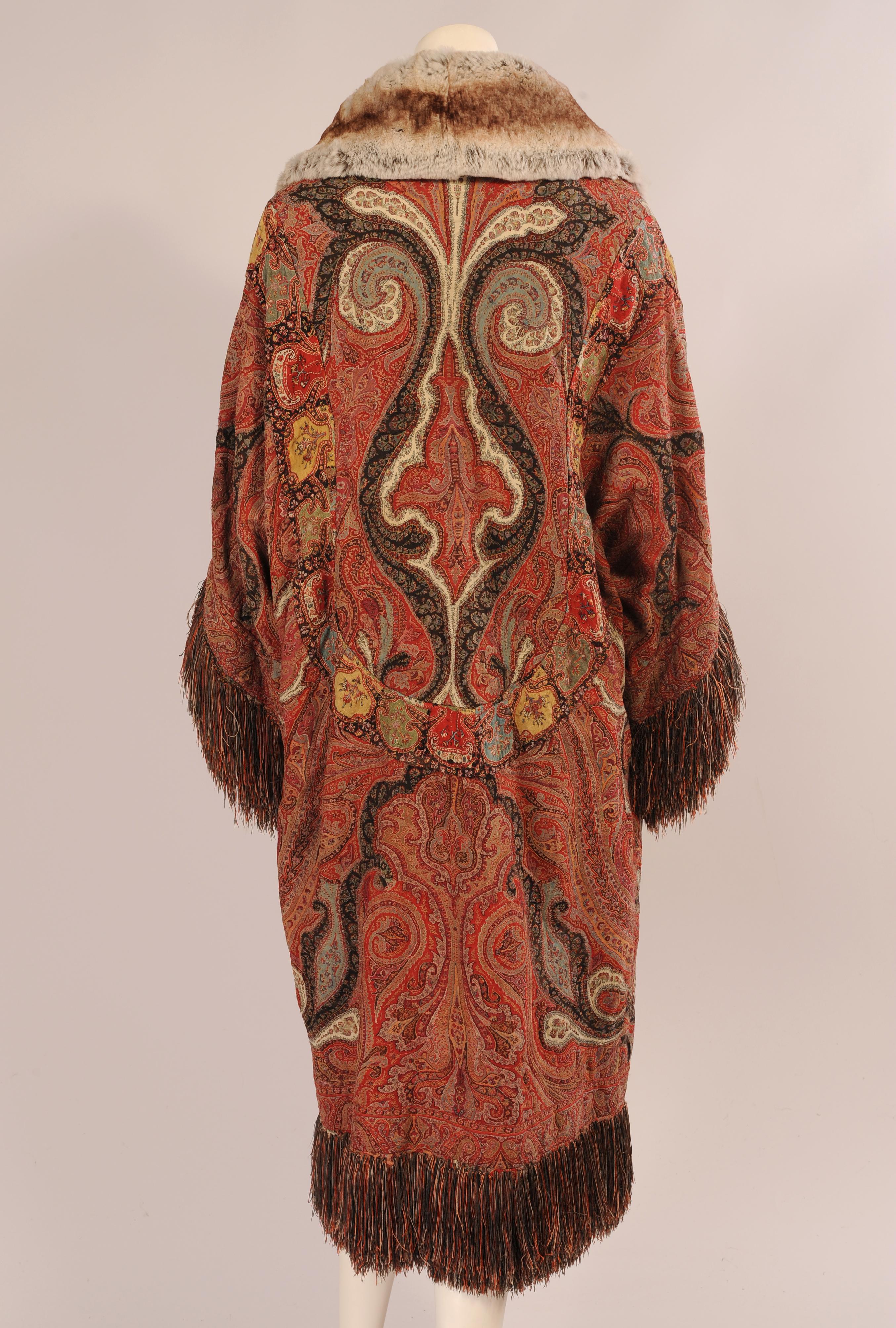 1920's Coat Made from a Handmade Antique Kashmiri Paisley Shawl 1