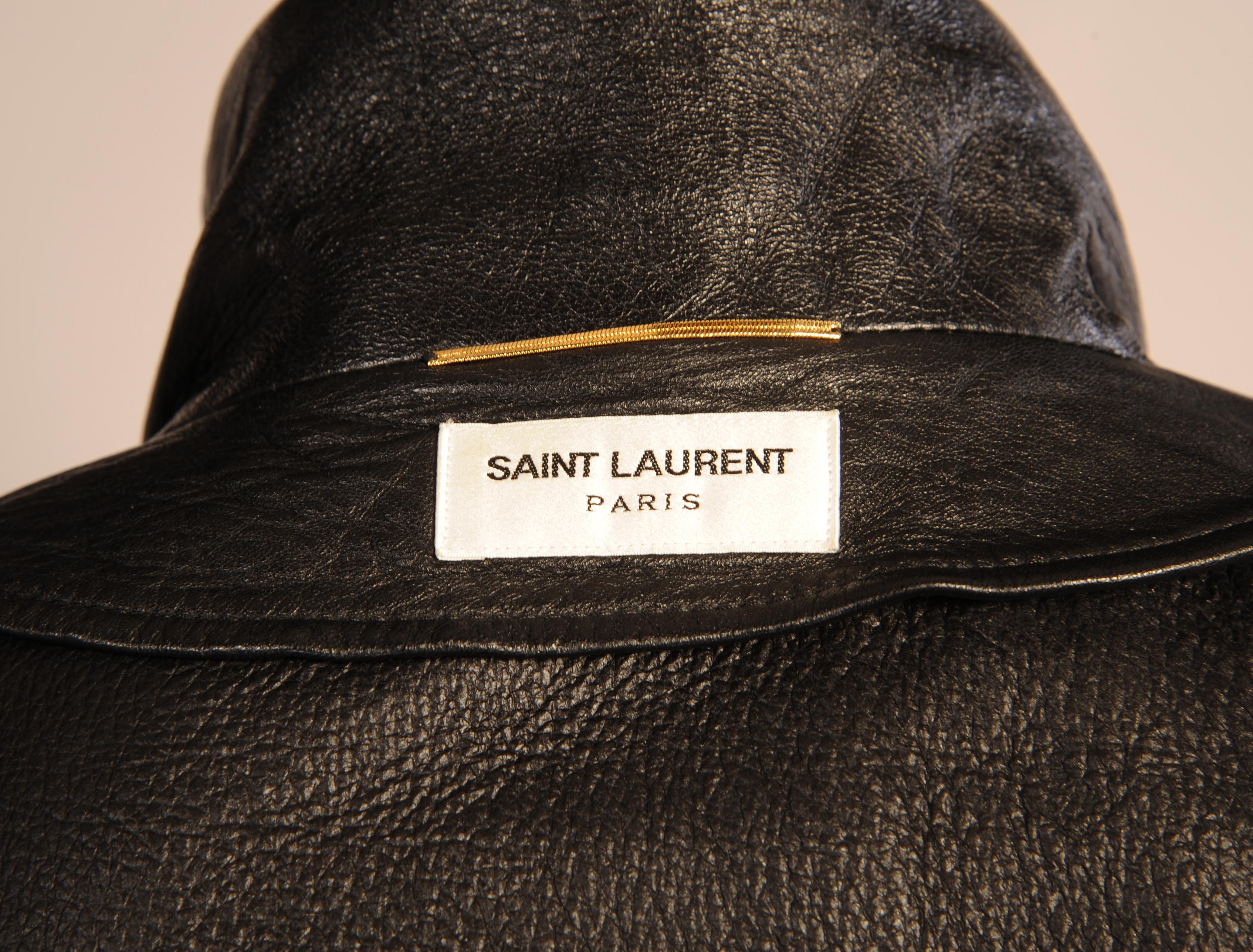Women's or Men's Saint Laurent Black Leather Moto Jacket 