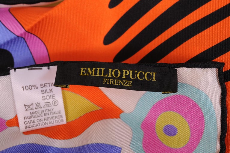 Emilio Pucci Vibrant Silk Scarf, Never Worn at 1stDibs