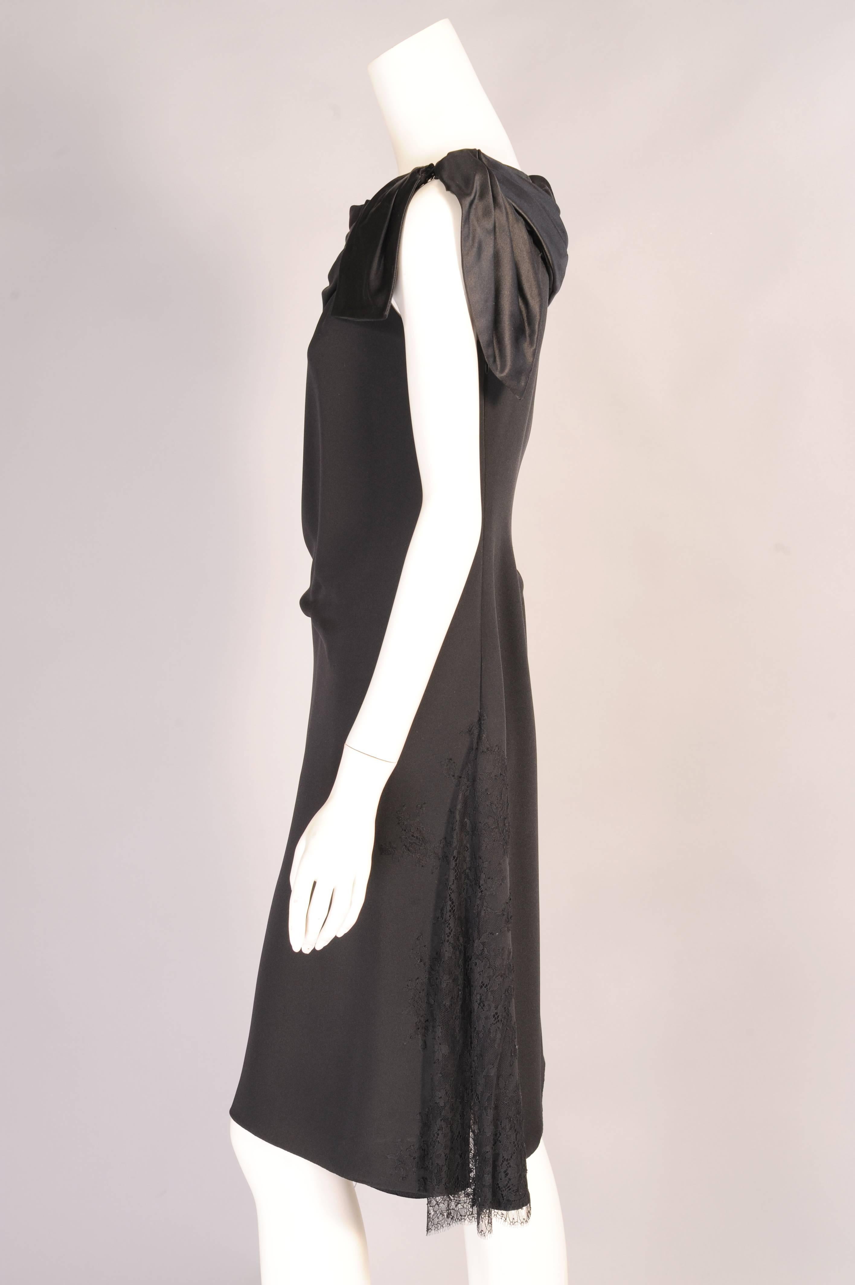 Christian Lacroix Numbered Haute Couture Black Dress Optional Black Lace Sleeves In Excellent Condition For Sale In New Hope, PA