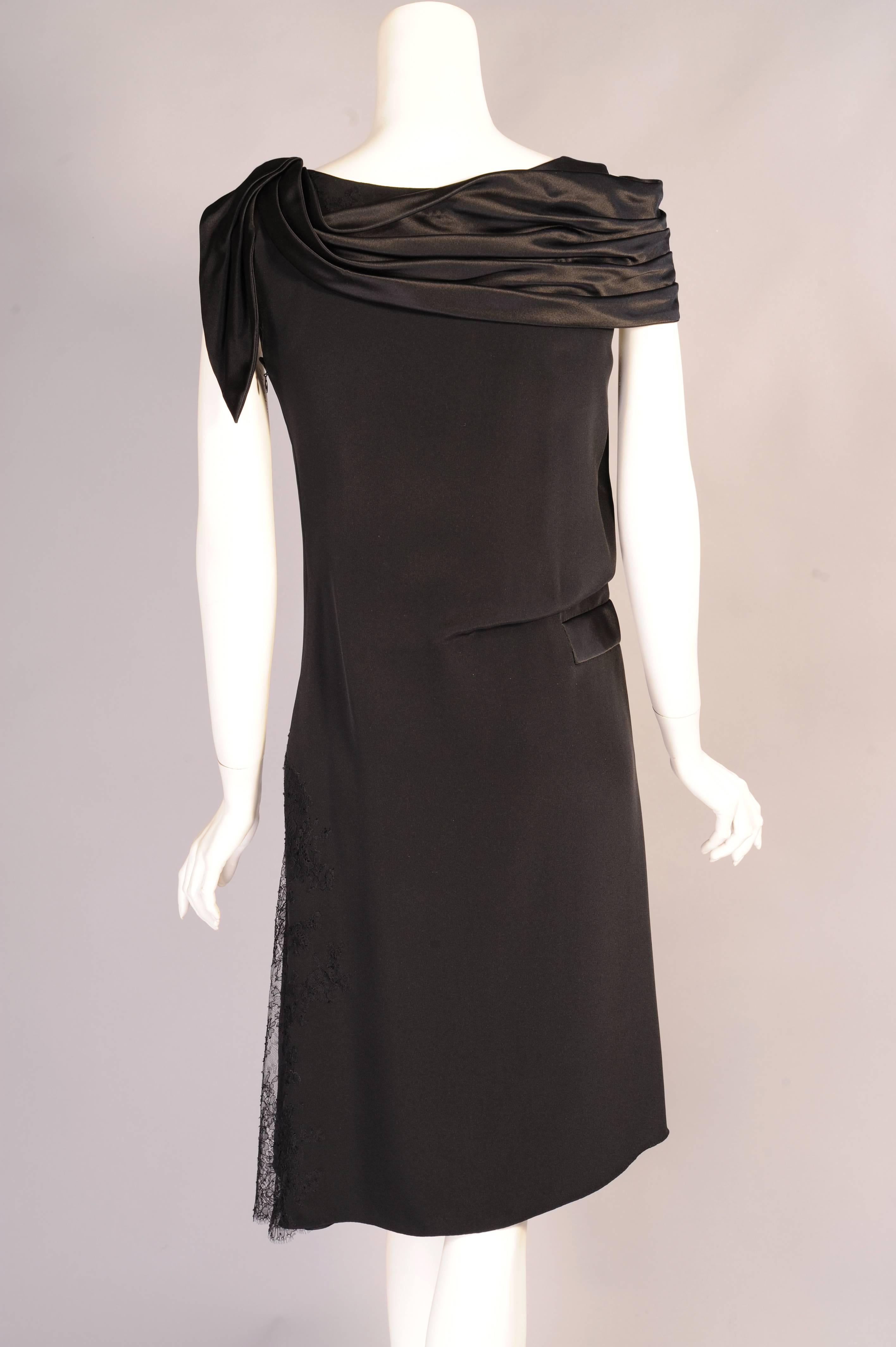 Women's Christian Lacroix Numbered Haute Couture Black Dress Optional Black Lace Sleeves For Sale