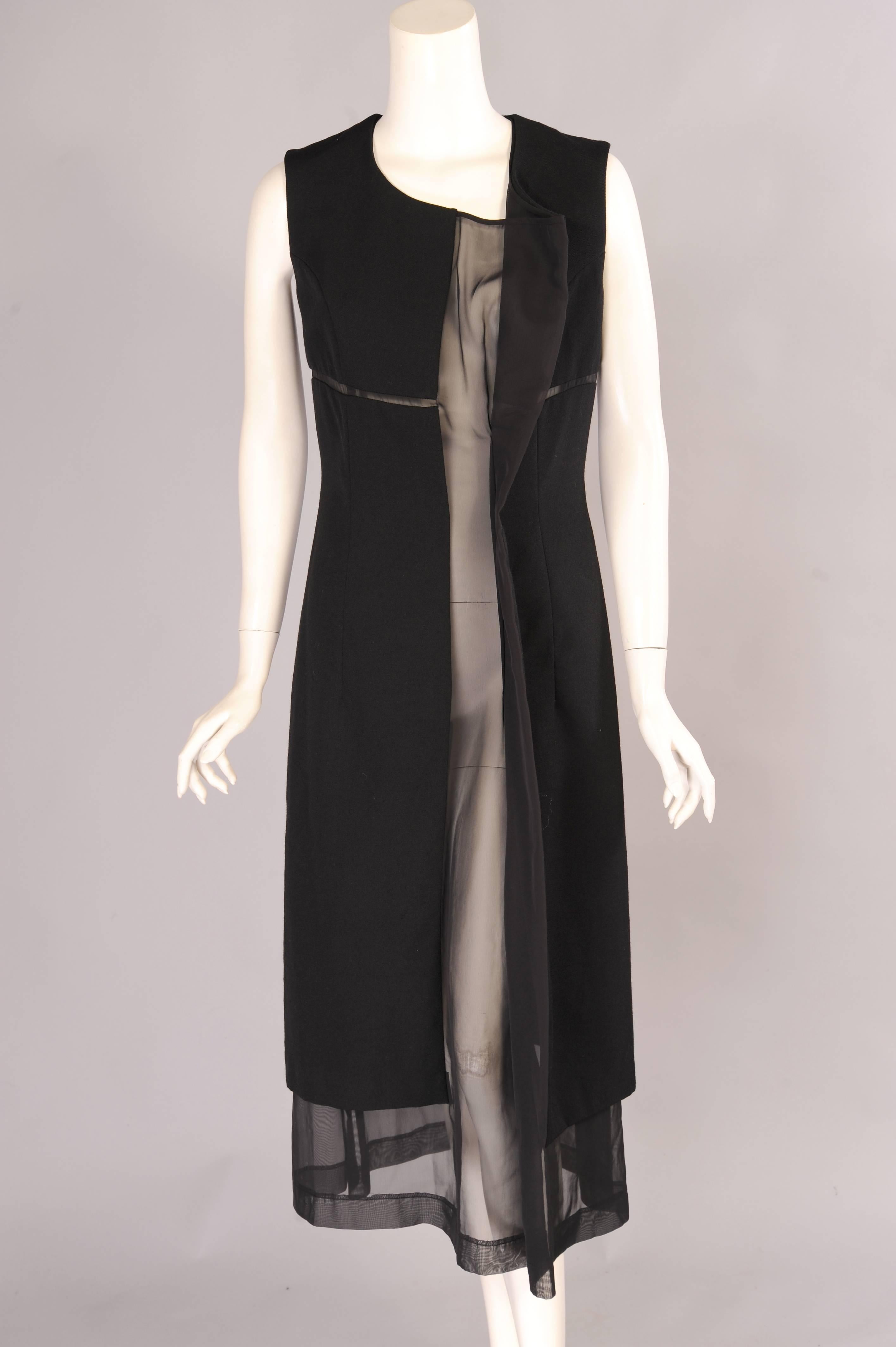 Comme des Garcons Schwarzes Kleid mit durchsichtiger Taille in der Mitte im Zustand „Hervorragend“ im Angebot in New Hope, PA