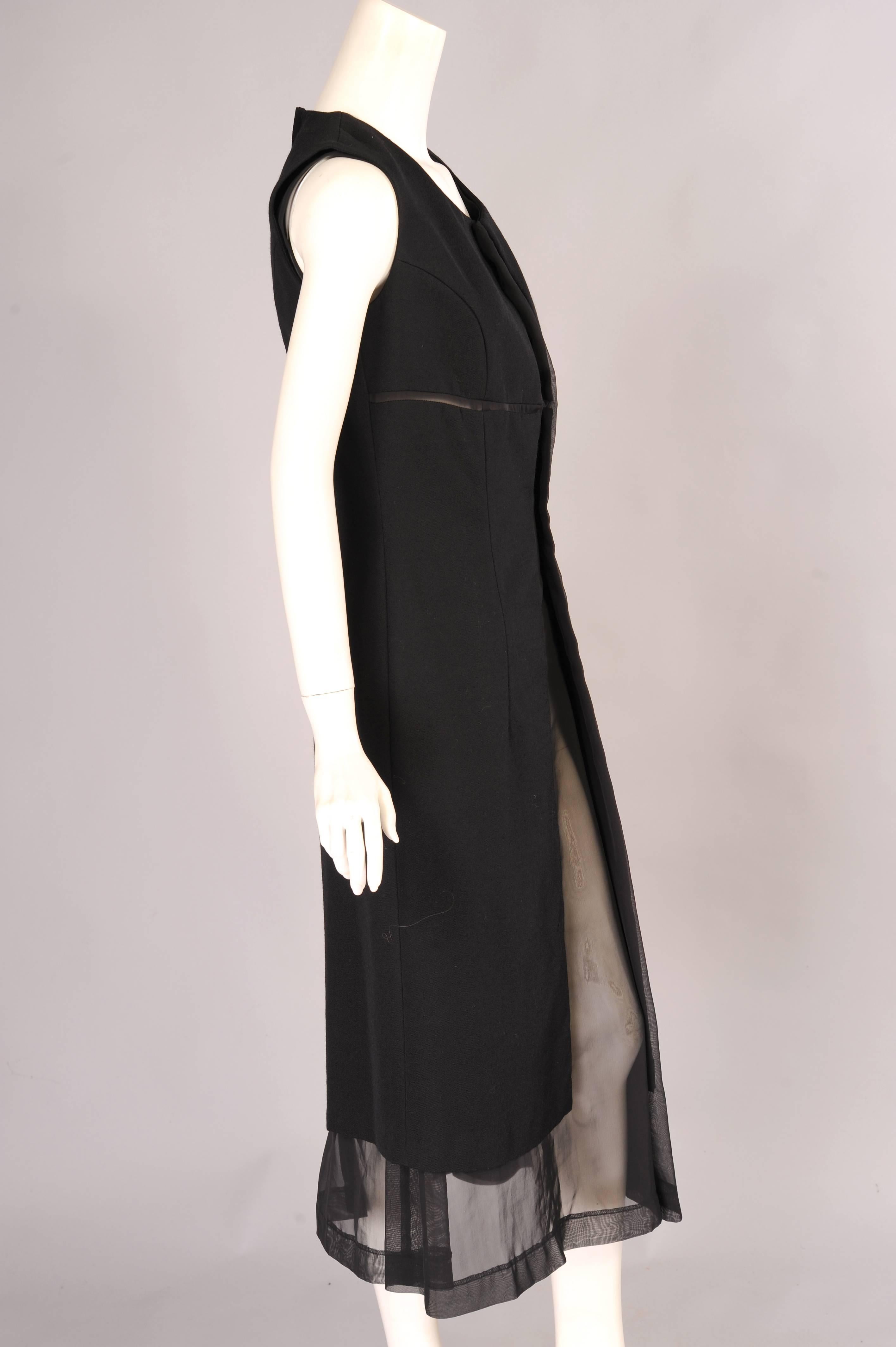 Comme des Garcons Schwarzes Kleid mit durchsichtiger Taille in der Mitte Damen im Angebot