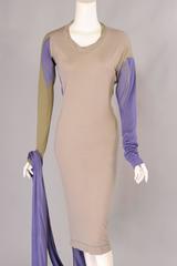 Vivienne Westwood Anglomania Tri Color Dress with a Train