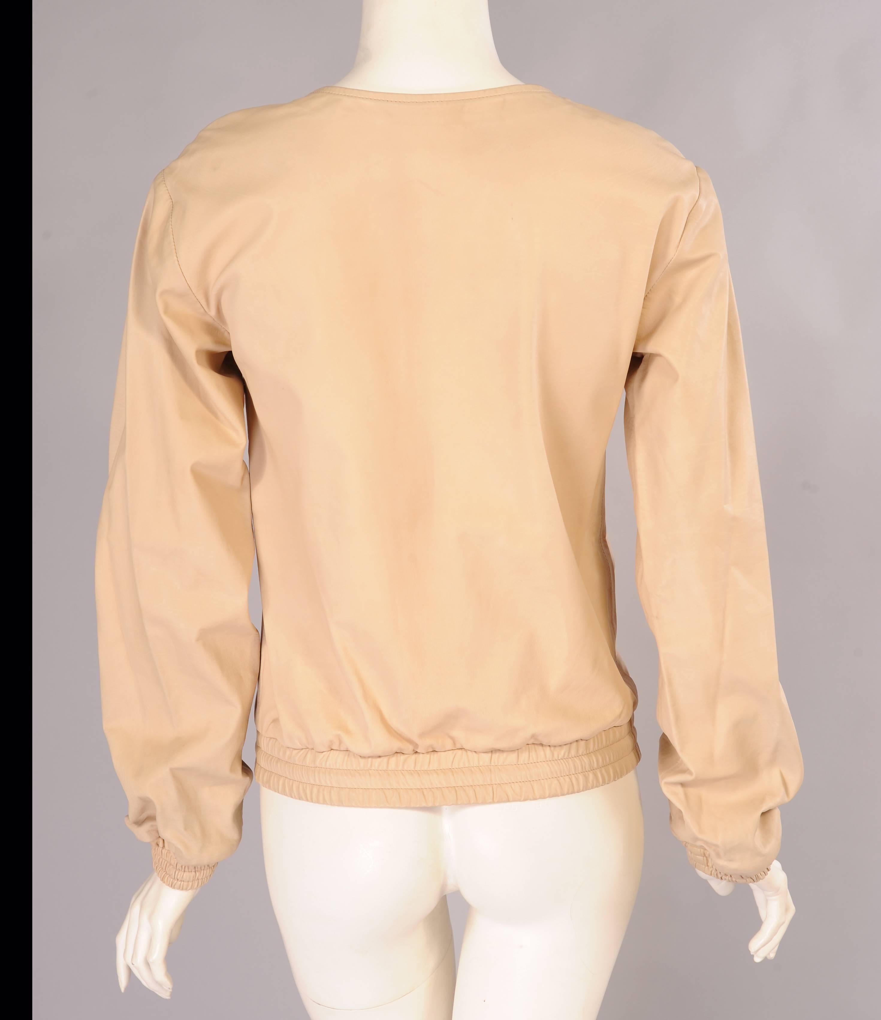 Chanel Beige Leather Top 2006 In Excellent Condition In New Hope, PA