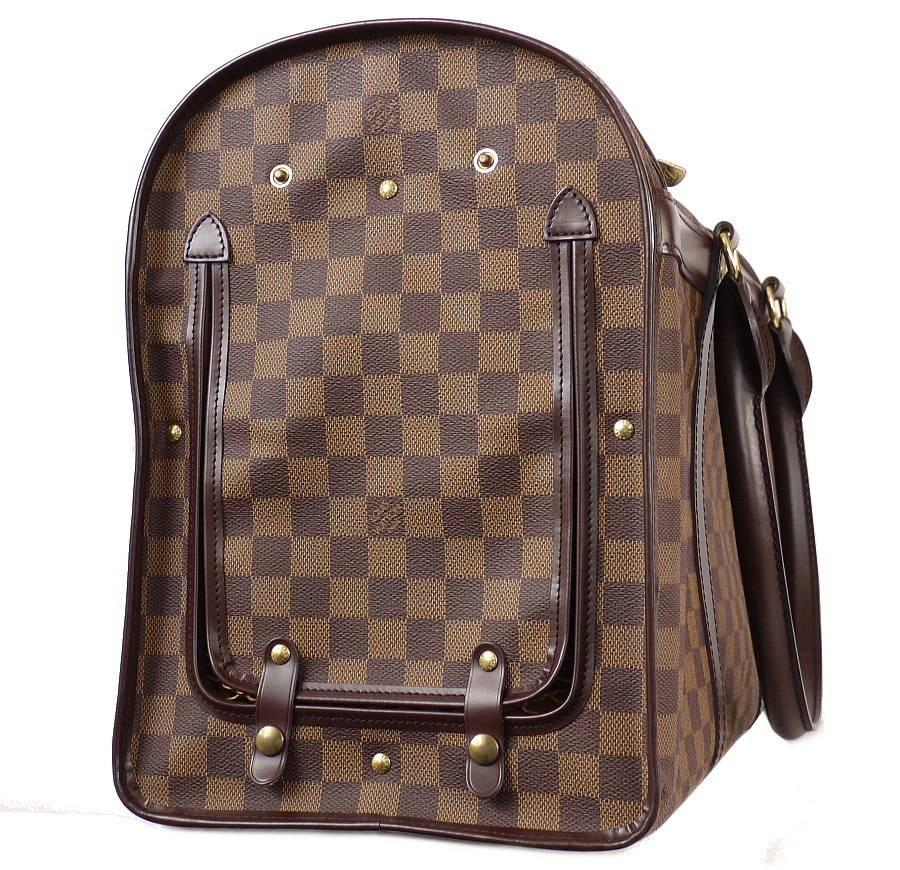 Brown Louis Vuitton Damier Special Order Dog Carrier 50 Rare