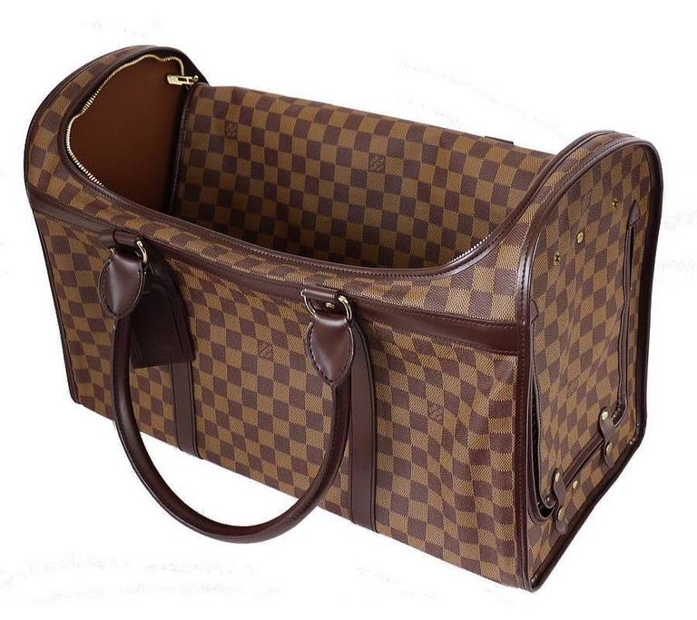 Louis Vuitton Damier Special Order Dog Carrier 50 Rare at 1stdibs