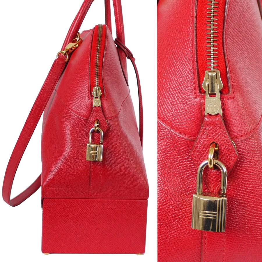 Women's Hermes Red Couchevel Macpherson Trunk Handbag Rare