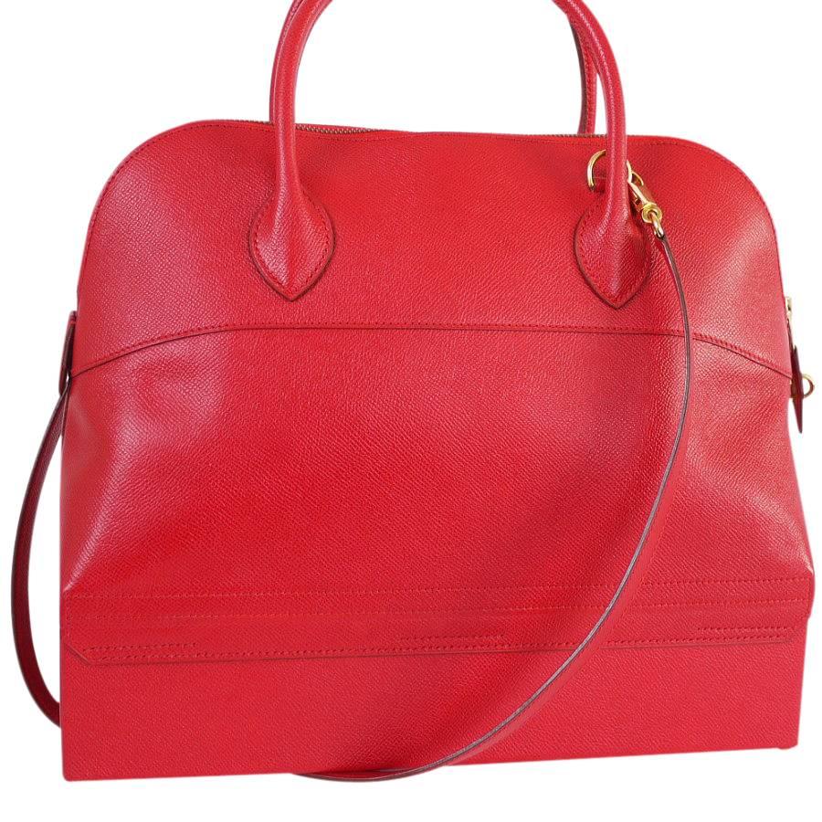 Hermes Red Couchevel Macpherson Trunk Handbag Rare In Excellent Condition In Hiroshima City, JP