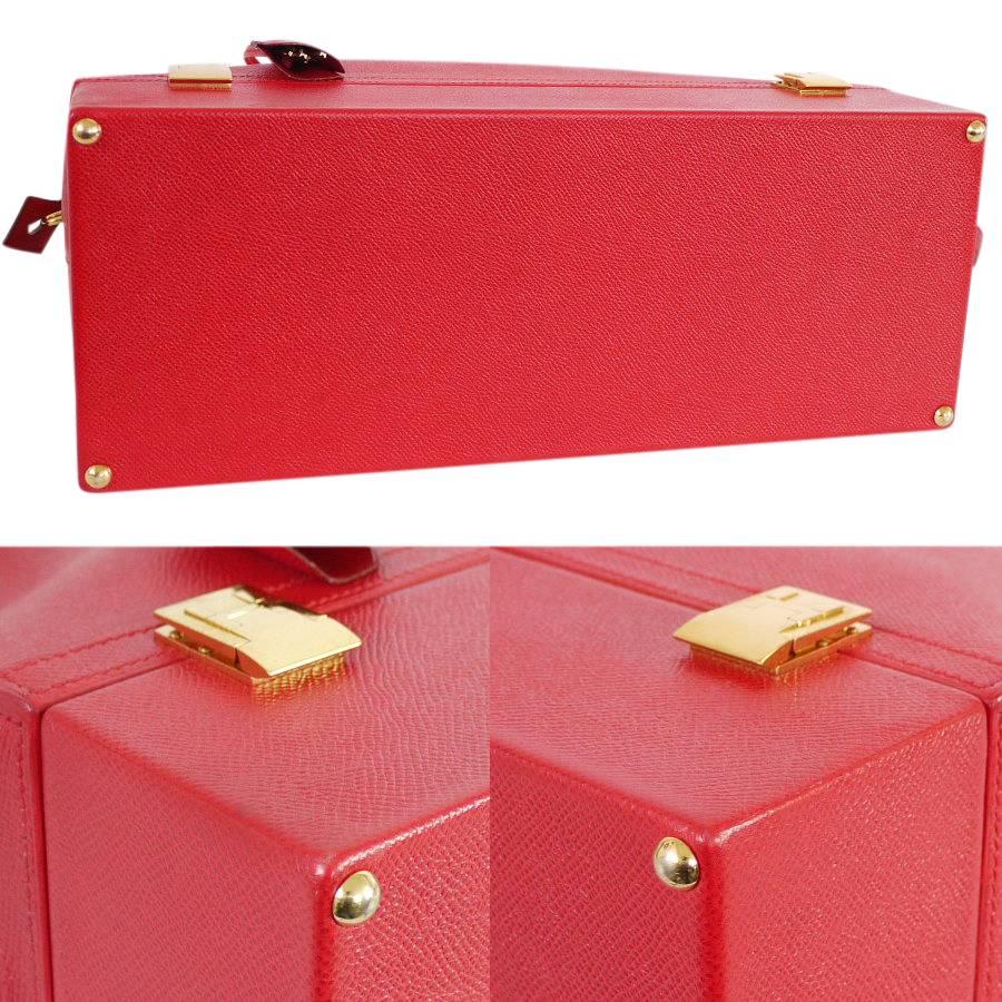 Hermes Red Couchevel Macpherson Trunk Handbag Rare 3