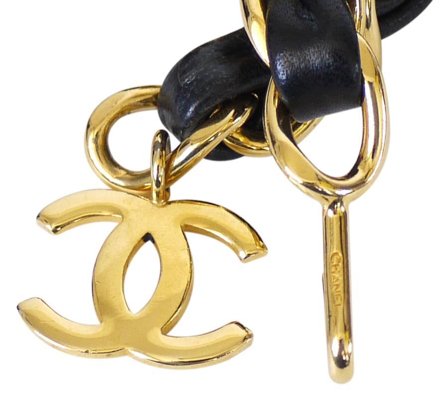 Black Chanel Chain Belt With Micro Mini Classic Bag Charm 1990s