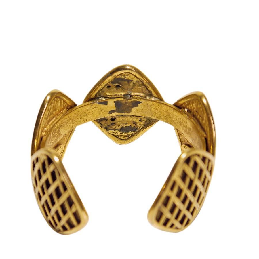 Women's Vintage Chanel Gold Open Cuff Bracelet Bangle For Sale