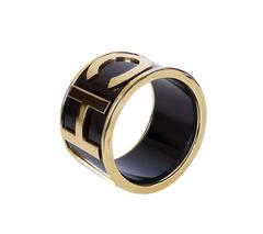 Vintage Chanel Letter Logo Wide Cuff Bracelet, Rare