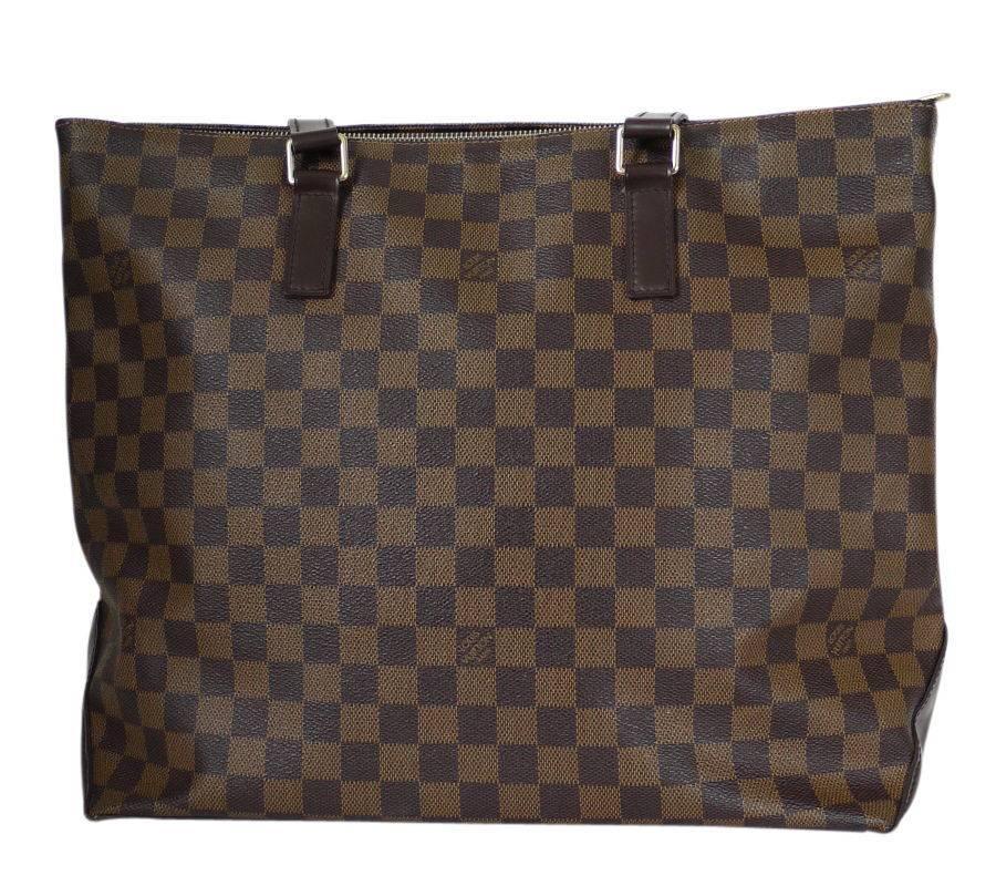 Black Louis Vuitton Damier Cabas Mezzo Shopping Tote Bag Special Order