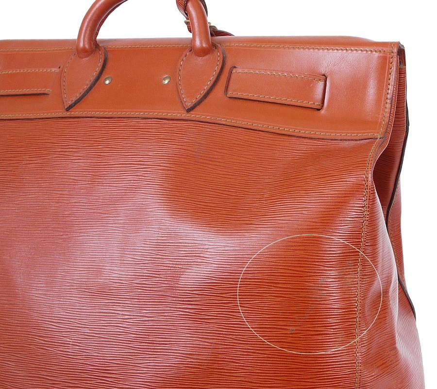 Red Louis Vuitton Fawn Brown Epi Steamer 45 Travel Bag Rare