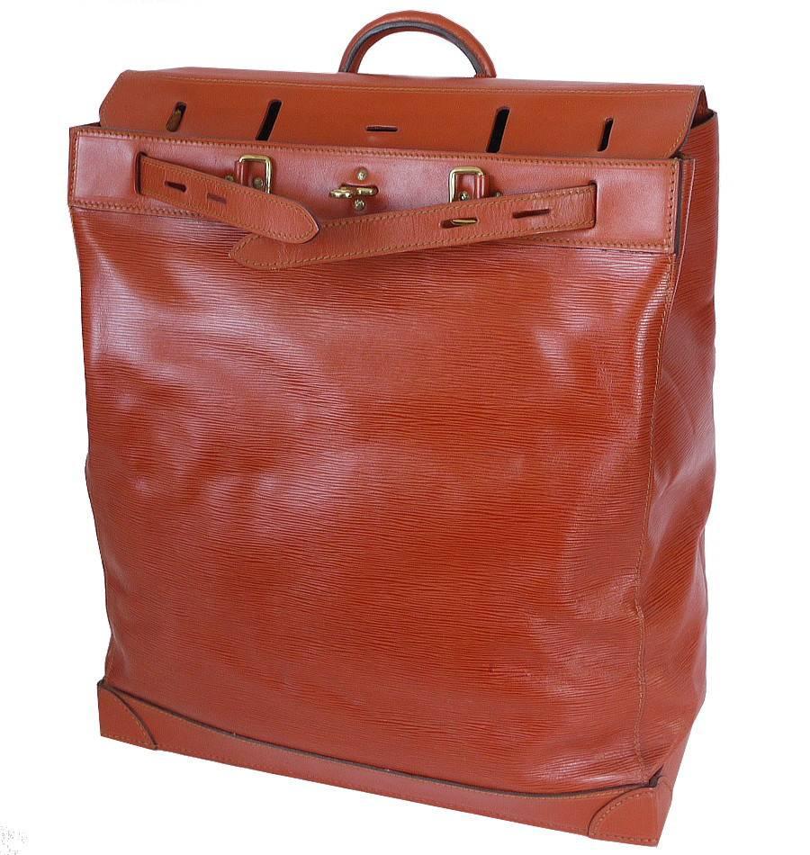 Women's or Men's Louis Vuitton Fawn Brown Epi Steamer 45 Travel Bag Rare