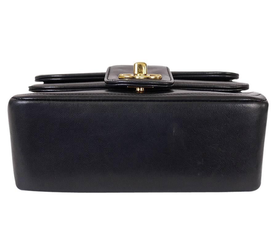 Vintage Chanel Black Lambskin Mini Classic Bag Rare 1