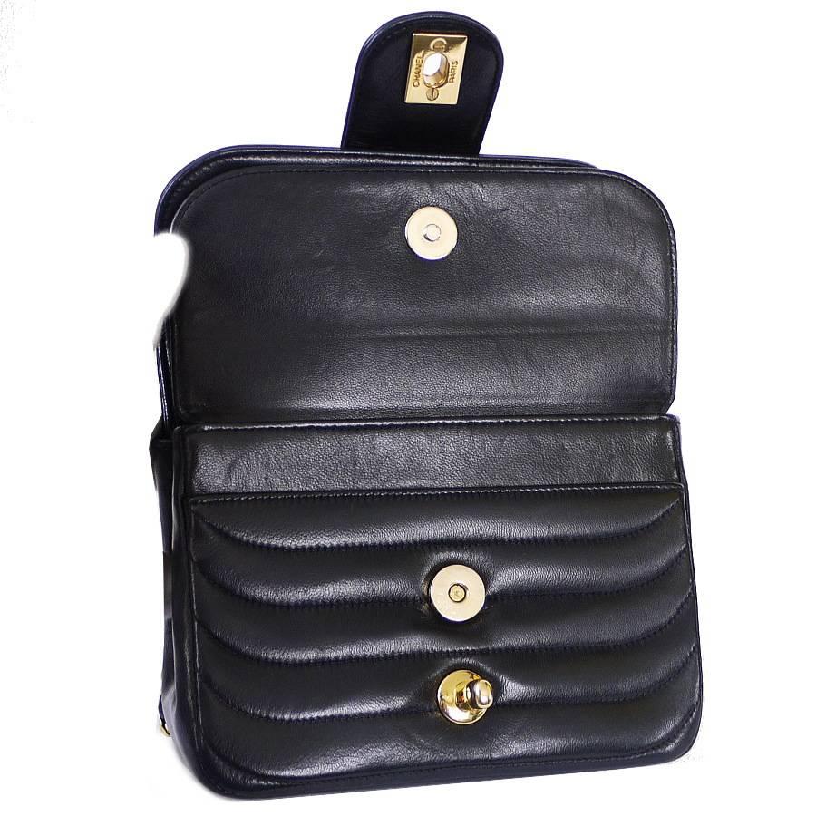 Vintage Chanel Black Lambskin Mini Classic Bag Rare 4