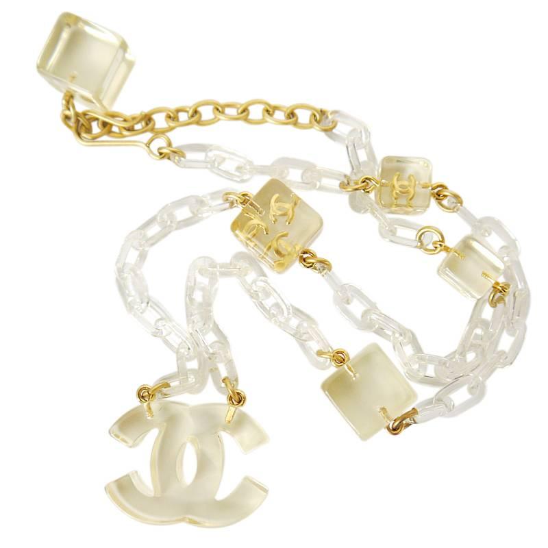 Chanel Ice Cube Plastic Chain Necklace Rare