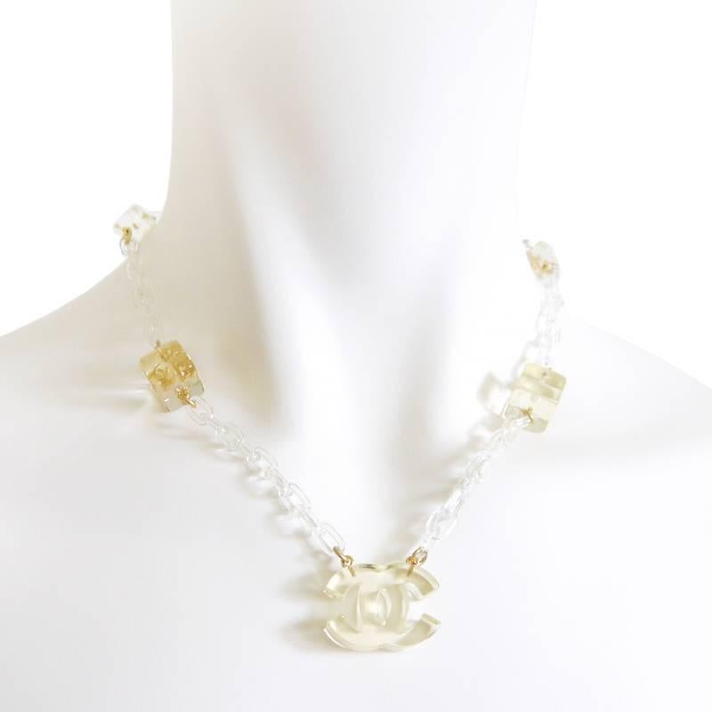 Chanel Ice Cube Plastic Chain Necklace Rare In Excellent Condition In Hiroshima City, JP