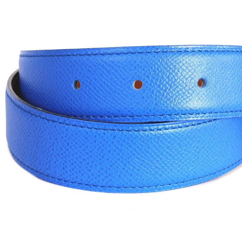 Blue Hermes Reversible Medor Buckle Belt Rare #65