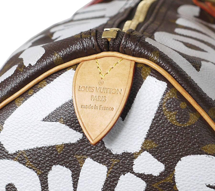 Beige Louis Vuitton Monogram Graffiti Keepall 50 Travel Bag Rare