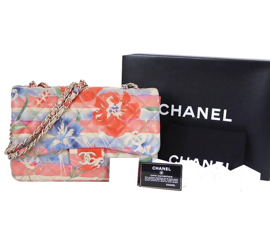 Chanel Floral Print Lambskin Jumbo Maxi Classic Flap Bag Rare 3