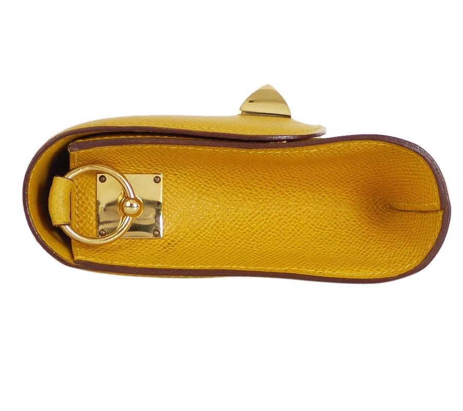 Women's Rare Vintage Hermes Medor 2way Clutch Shoulder Bag Yellow 