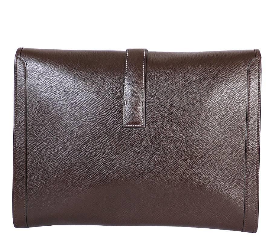 1980s Hermes Couchevel Oversized Jige GM Clutch Bag at 1stDibs