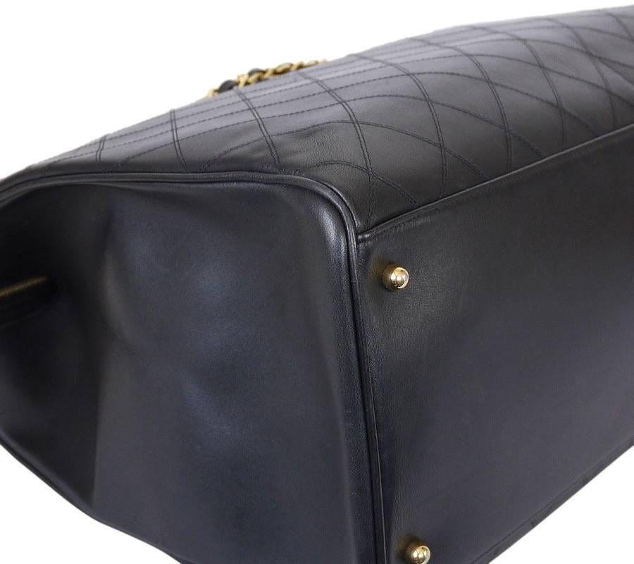 Women's Vintage Chanel Lambskin Overnighter Weekender Shoulder Bag XL 
