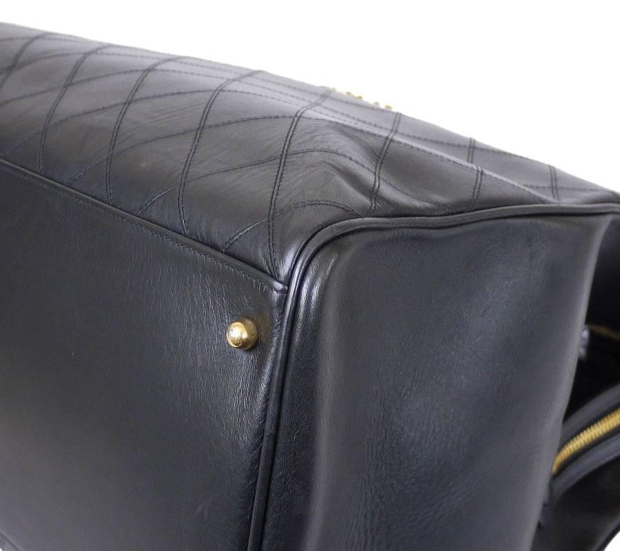 Vintage Chanel Lambskin Overnighter Weekender Shoulder Bag XL  1