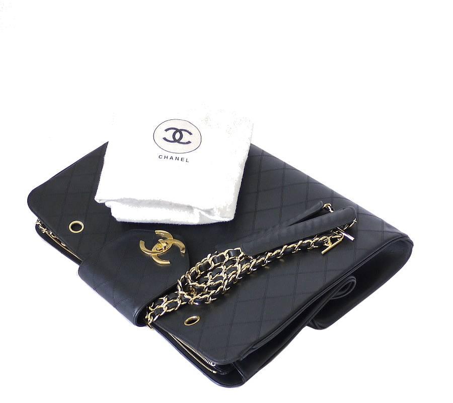 Vintage Chanel Lambskin Overnighter Weekender Shoulder Bag XL  6