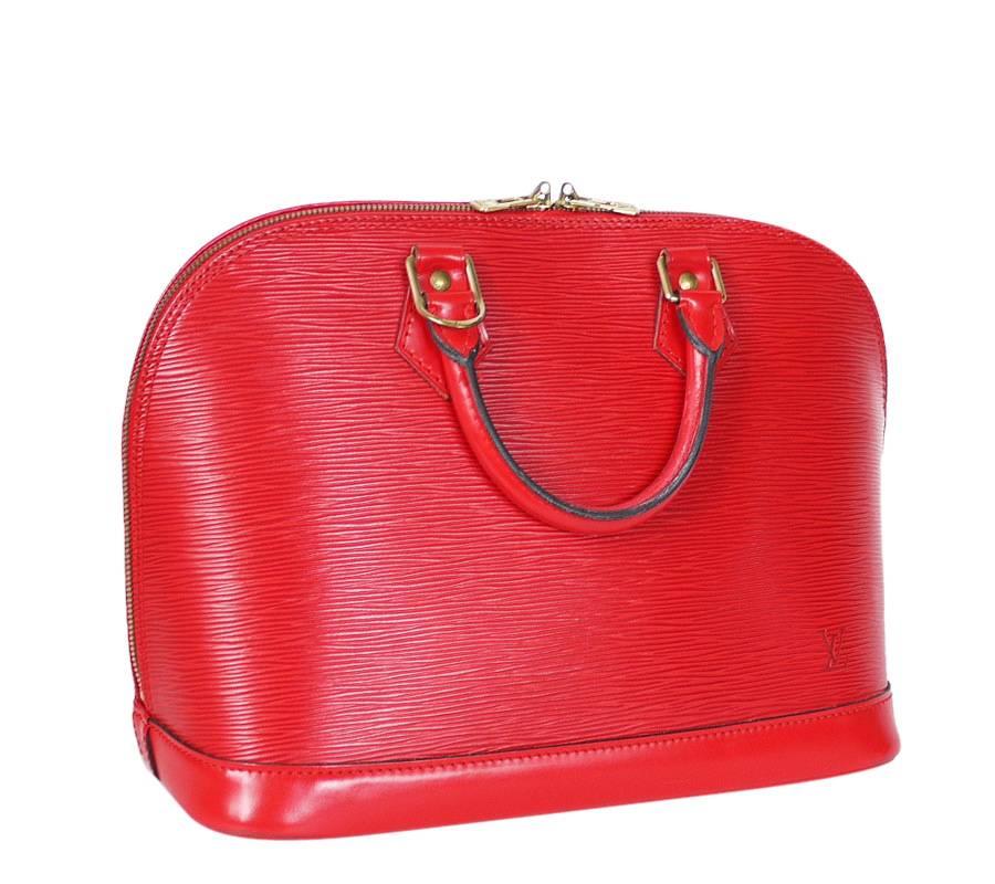 Louis Vuitton Epi Alma Handbag, Tote Red  6