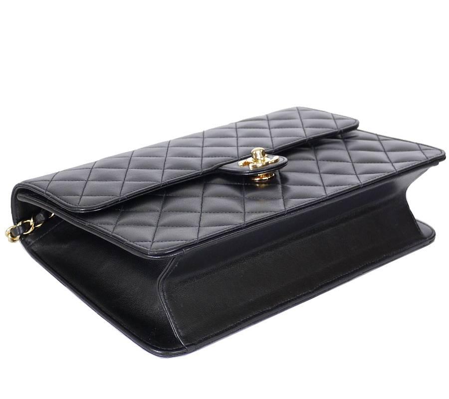 Chanel Black Lamb Skin 2.55 3way Classic Flap Bag In Excellent Condition In Hiroshima City, JP