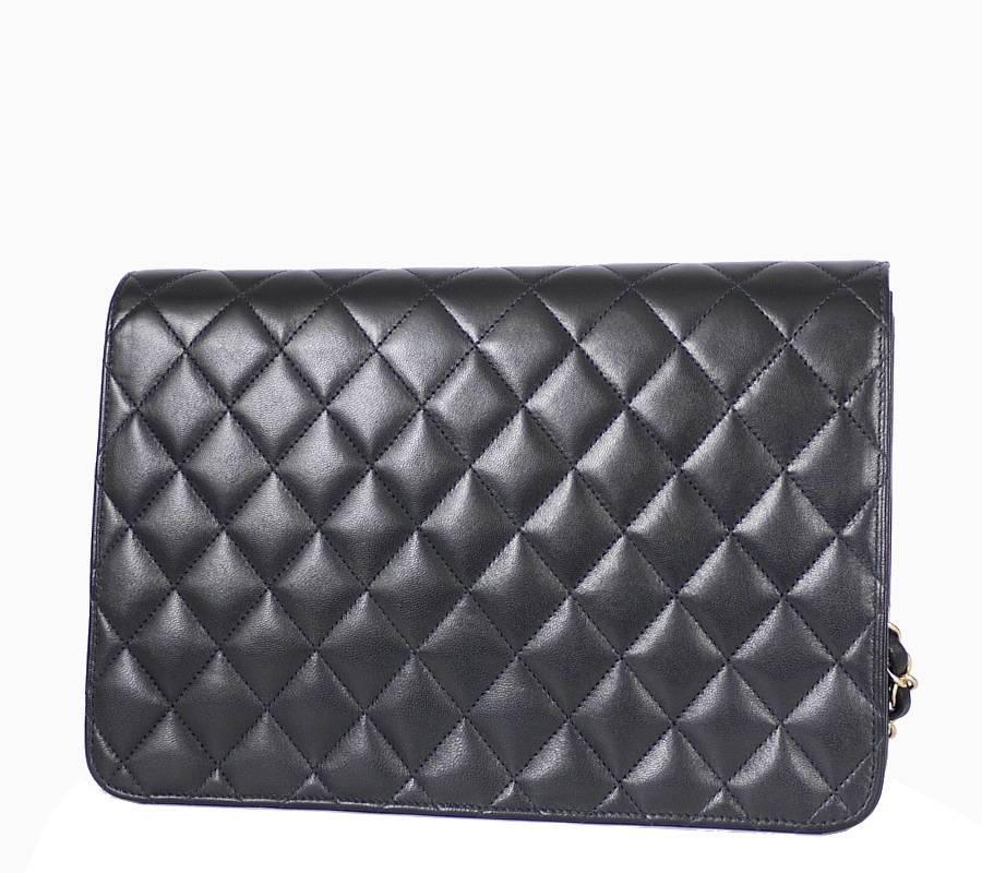 Chanel Black Lamb Skin 2.55 3way Classic Flap Bag 1