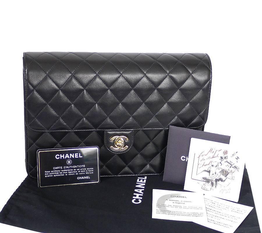 Chanel Black Lamb Skin 2.55 3way Classic Flap Bag 6
