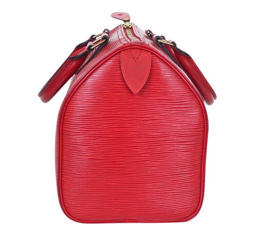 Vintage Louis Vuitton Red Epi Speedy 25 City Tote Bag 2